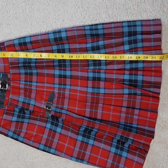 Scottish House Red Blue Tartan Kilt Sz S - Picture 6 of 8